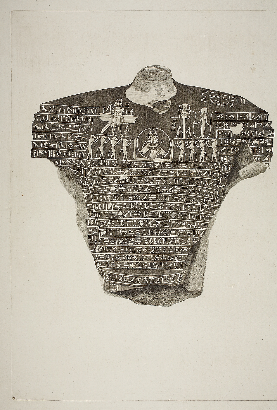 Statue med hieroglyffer