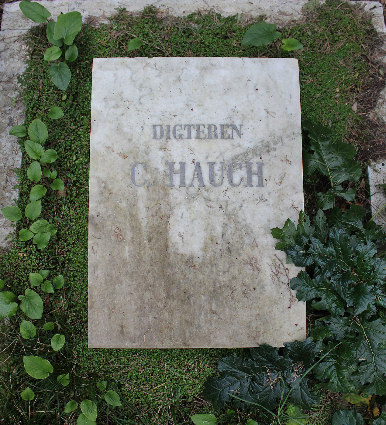 Gravmæle for Carsten Hauch, Cimitero Acattolico