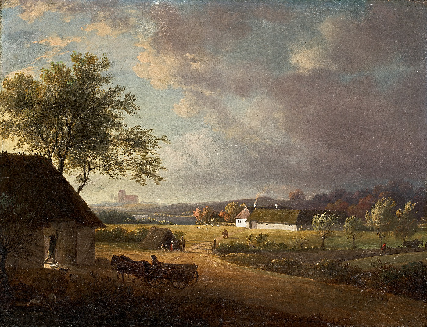 Jens Juel: Landskab med bortdragende uvejr. Søgård ved Gentofte Sø, 1790erne