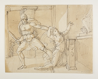 Ivan Ivanovitj: Aiax trækker Kassandra bort fra Athena statuen, 1790erne - Copyright tilhører Thorvaldsens Museum