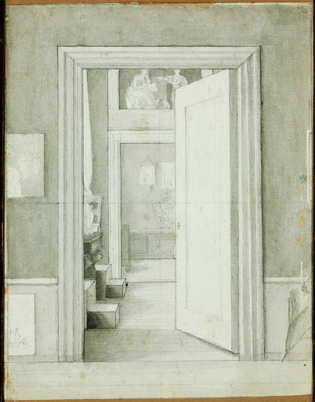 C. W. Eckersberg: Interiør fra kunstnerens bolig
