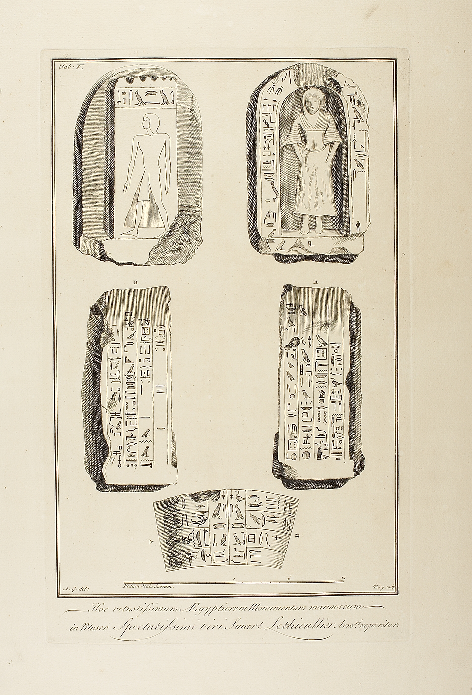 Fragmenter af monumenter med hieroglyffer