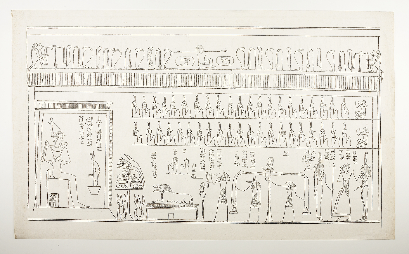 Figurer og hieroglyffer fra papyrus