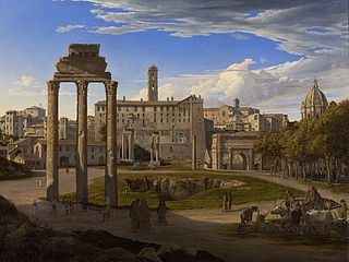 Johann Heinrich Schilbach: Blick über das Forum Romanum, 1825 - Copyright gehört Thorvaldsens Museum