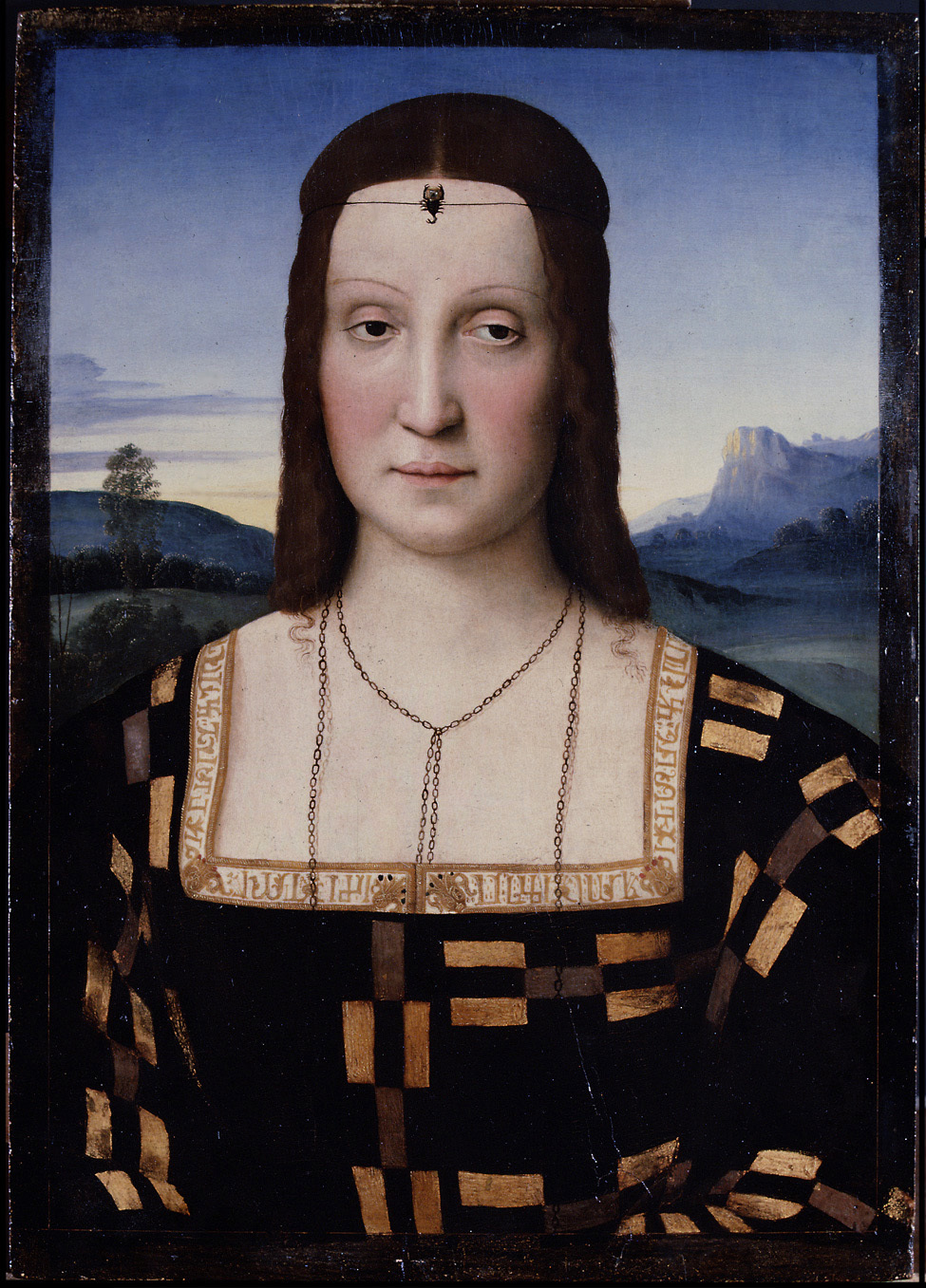 Attributed to Raphael (1483-1520): Portrait of Elisabetta Gonzaga of Urbino, c. 1504-05, 52×37,3 cm, Galleria degli Uffizi, Firenze