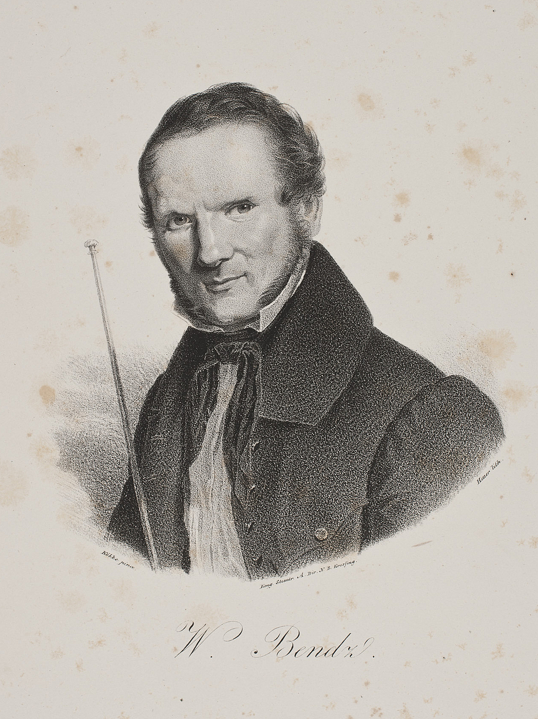 Wilhelm Heuer efter maleri af Christen Købke: Wilhelm Bendz, 1834