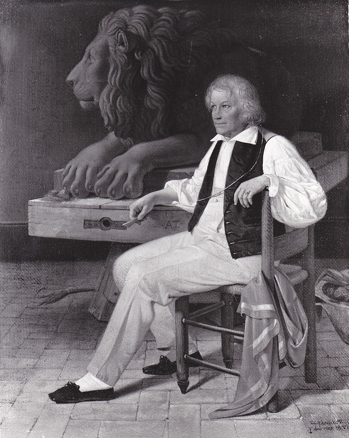 Ditlev Blunck, Thorvaldsen i sit romerske atelier 1837