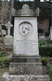 Gravmæle for John Gibson, Den protestantiske kirkegård, Rom