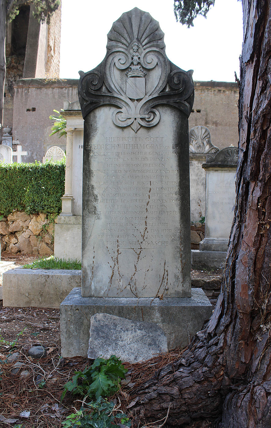Gravmæle for F.W. Lepel, Cimitero Acattolico