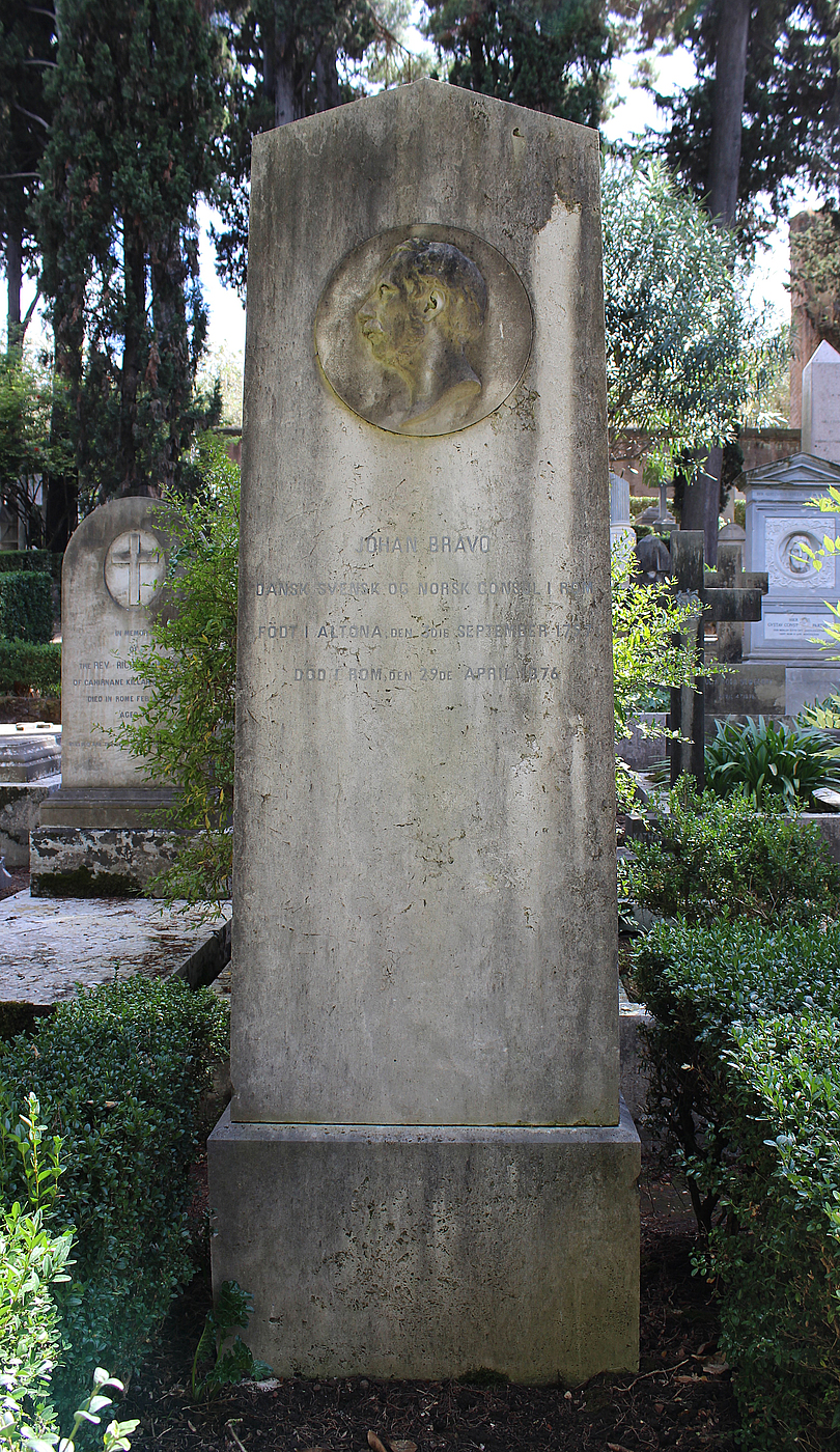 Gravmæle for J. Bravo, Cimitero Acattolico
