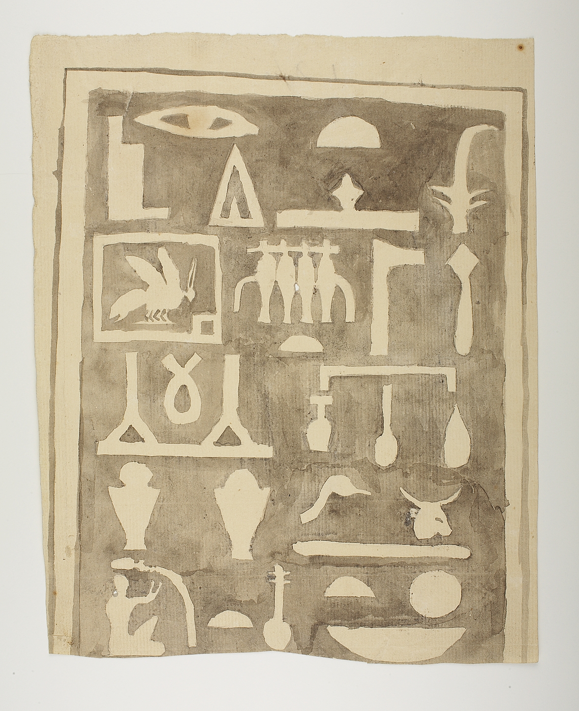 Hieroglyfindskrift, første brudstykke ovenfra