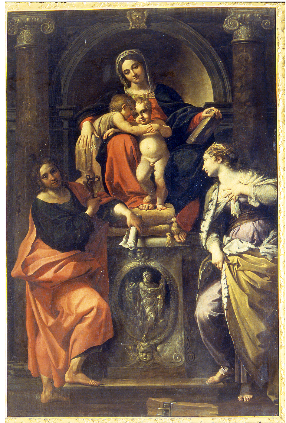 Annibale Carracci: Maria med Jesus og Johannes samt Johannes Evangelisten og Katarina af Alexandria, 1593