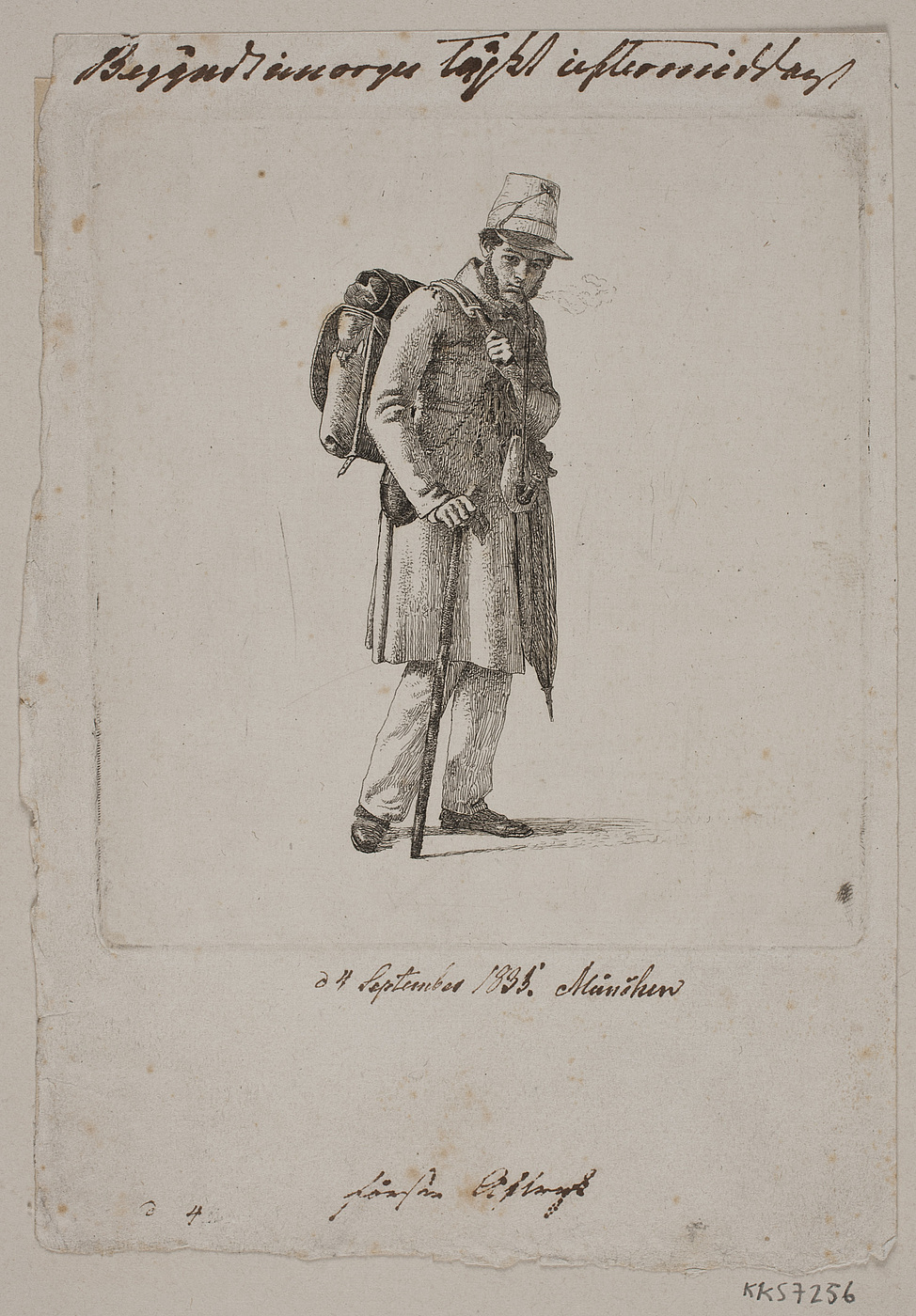Constantin Hansen: Medaillør Krohn på vandring, 1835