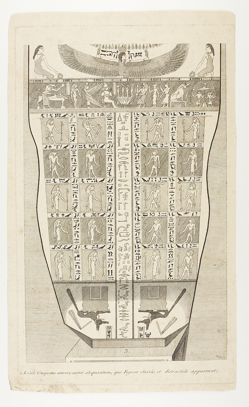 Mumiekiste for Irtyru, detalje med figurer og hieroglyffer