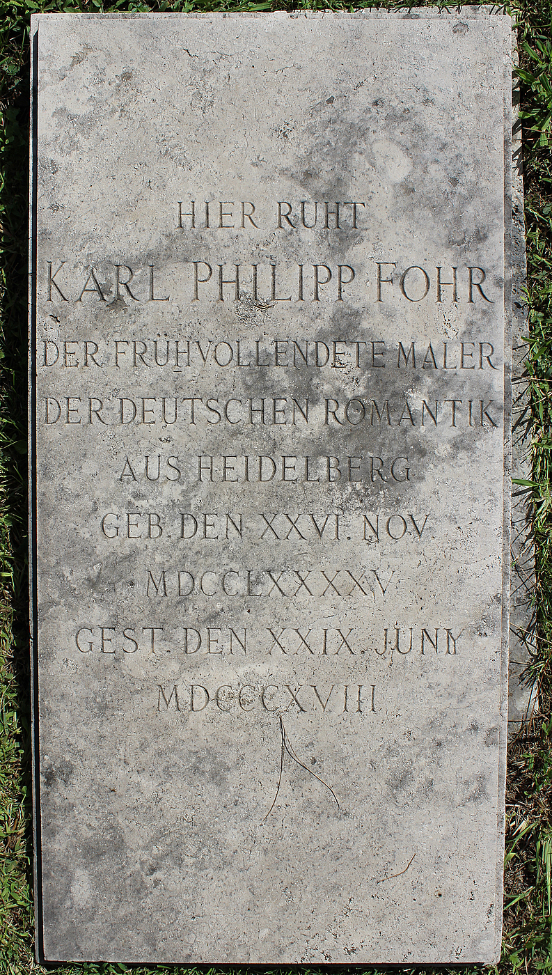 Gravmæle for K.P. Fohr, Cimitero Acattolico