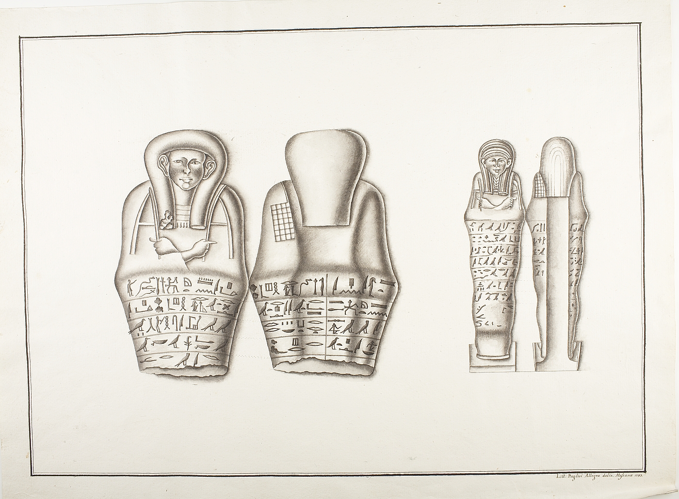 Mumiefigurer med hieroglyffer