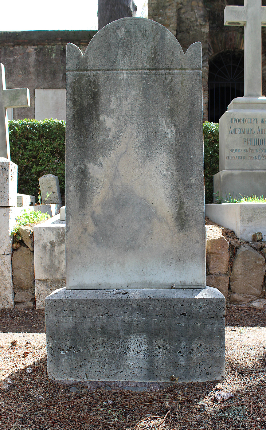 Gravmæle for Dietrich Wilhelm Lindau, Cimitero Acattolico