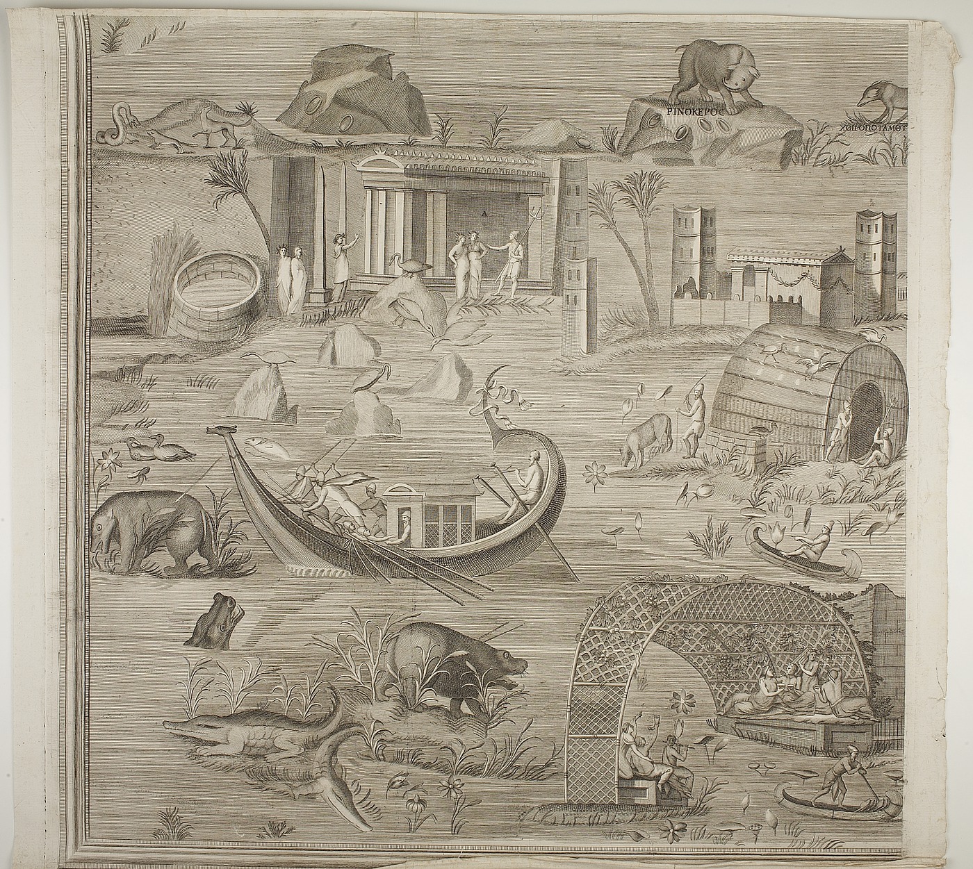 Nil-mosaikkerne også kendt som Barberini-mosaikken, detalje