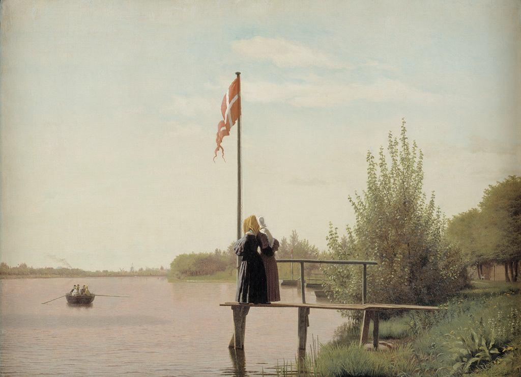 Christen Købke. Udsigt fra Dosseringen ved Sortedamssøen mod Nørrebro.