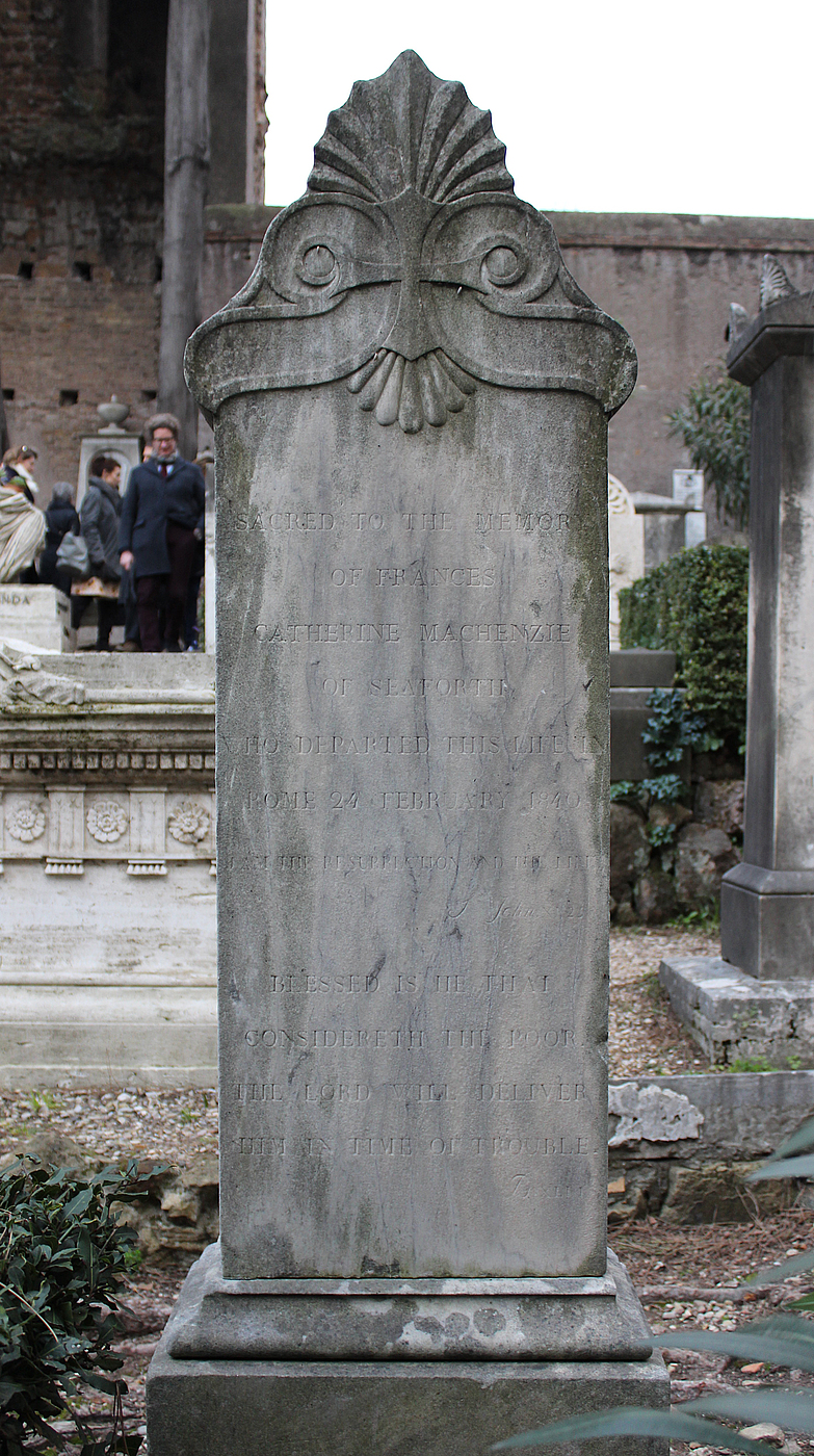 Gravmæle for Frances Mackenzie, Cimitero Acattolico