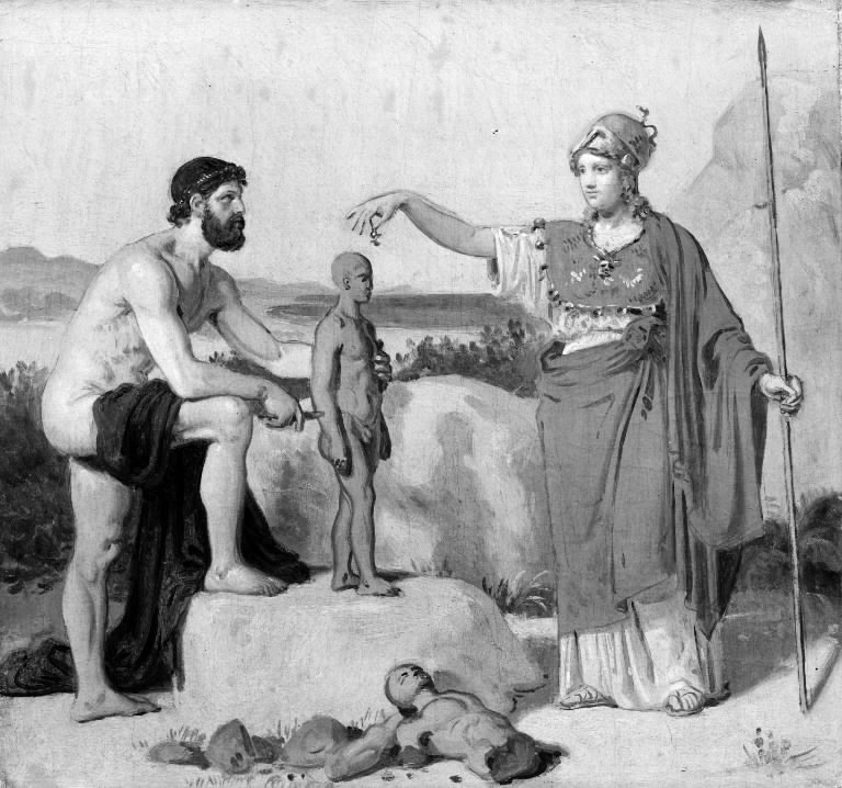 Constantin Hansen: Prometheus danner mennesket af ler, 1845