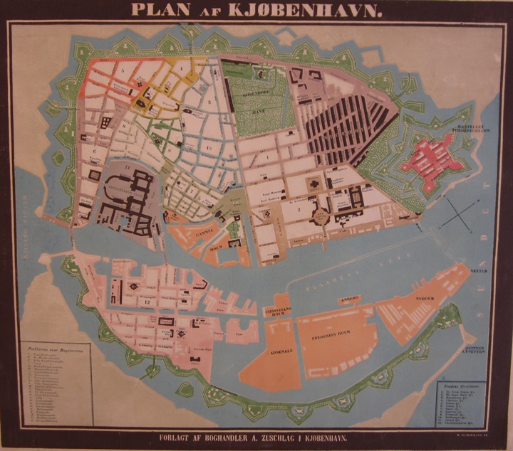 Plan af København 1850