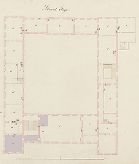 Grundplan over Charlottenborgs hovedetage, © Danmarks Kunstbibliotek