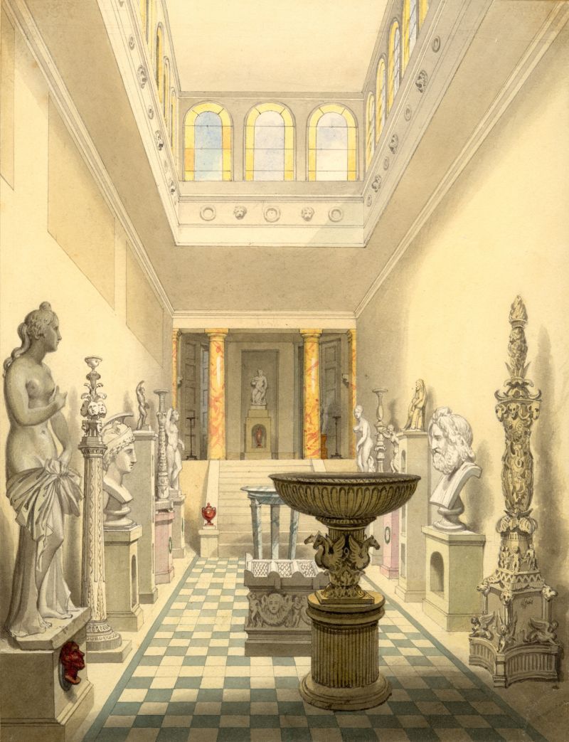 Penry Williams: Vue fra Skulpturgalleriet, 1826