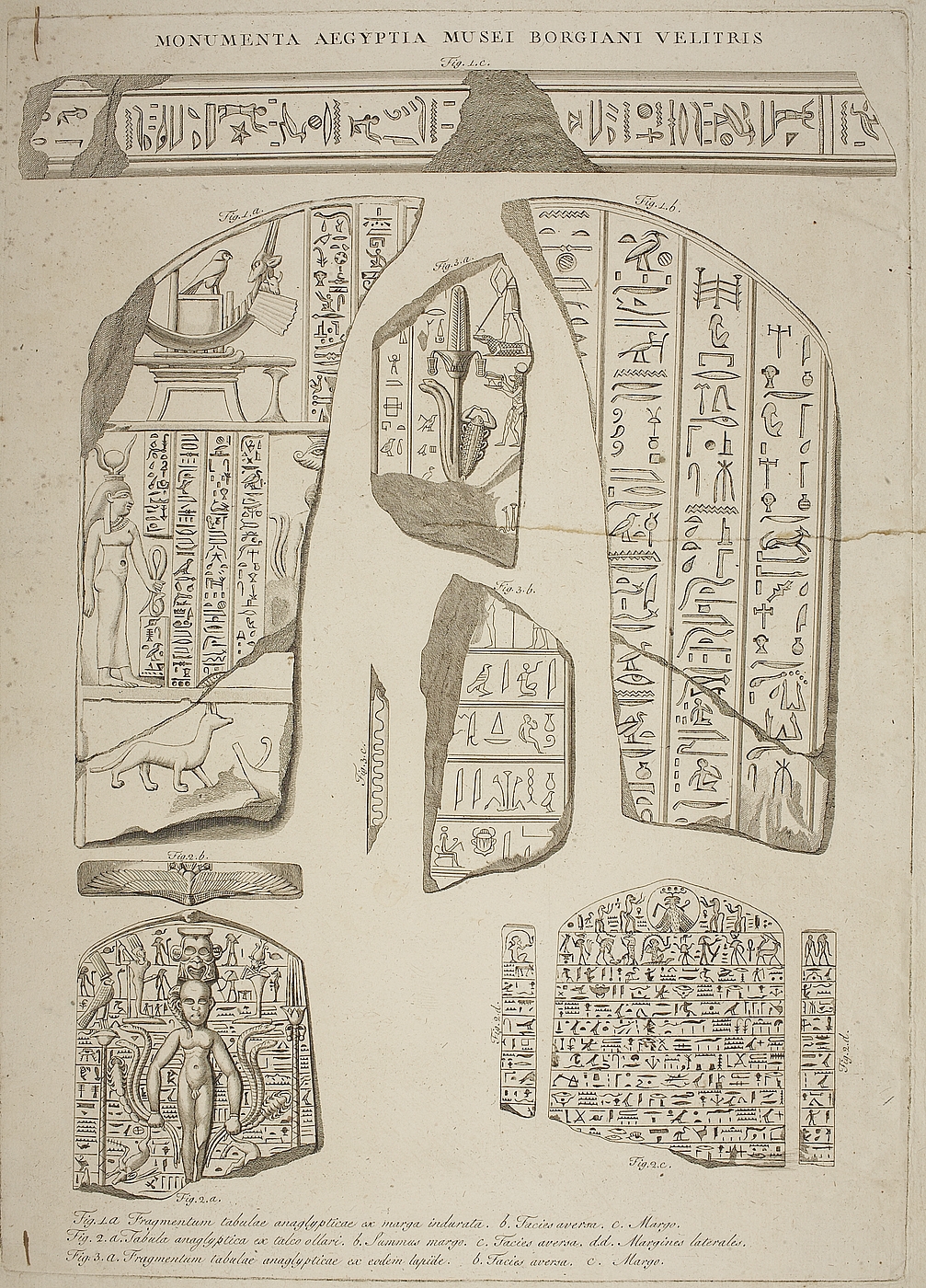 Fragmenter af relieffer med hieroglyffer