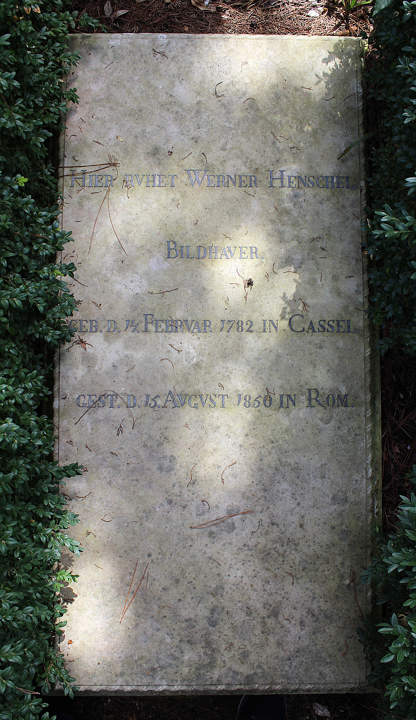 Gravmæle for J.W. Henschel, Cimitero Acattolico