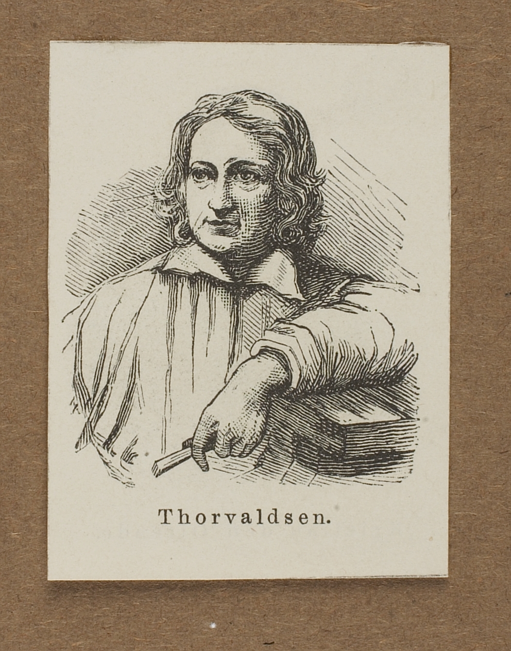 Portræt af Thorvaldsen lænet til en kavalet