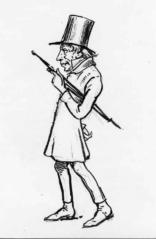 Wilhelm Marstrand. Karikatur af Søren Kierkegaard.