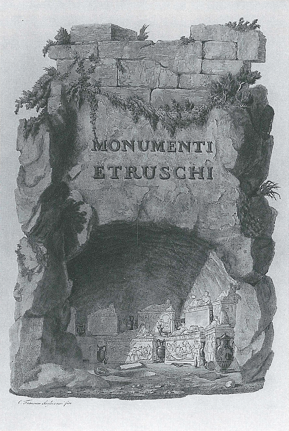 C. Francesco Inghirami: Illustration i bogværket Di Urne Etrusche, Fiesole, 1821