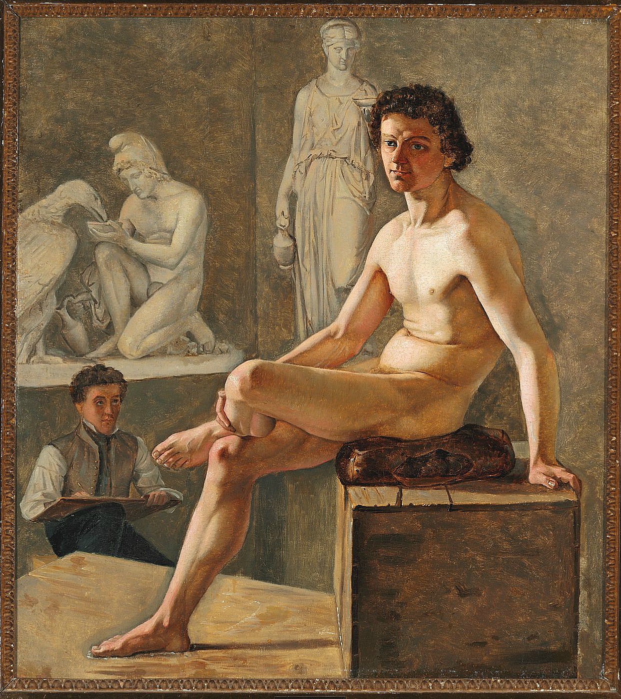 NN: En ung maler i Akademiets antiksal, ca. 1830