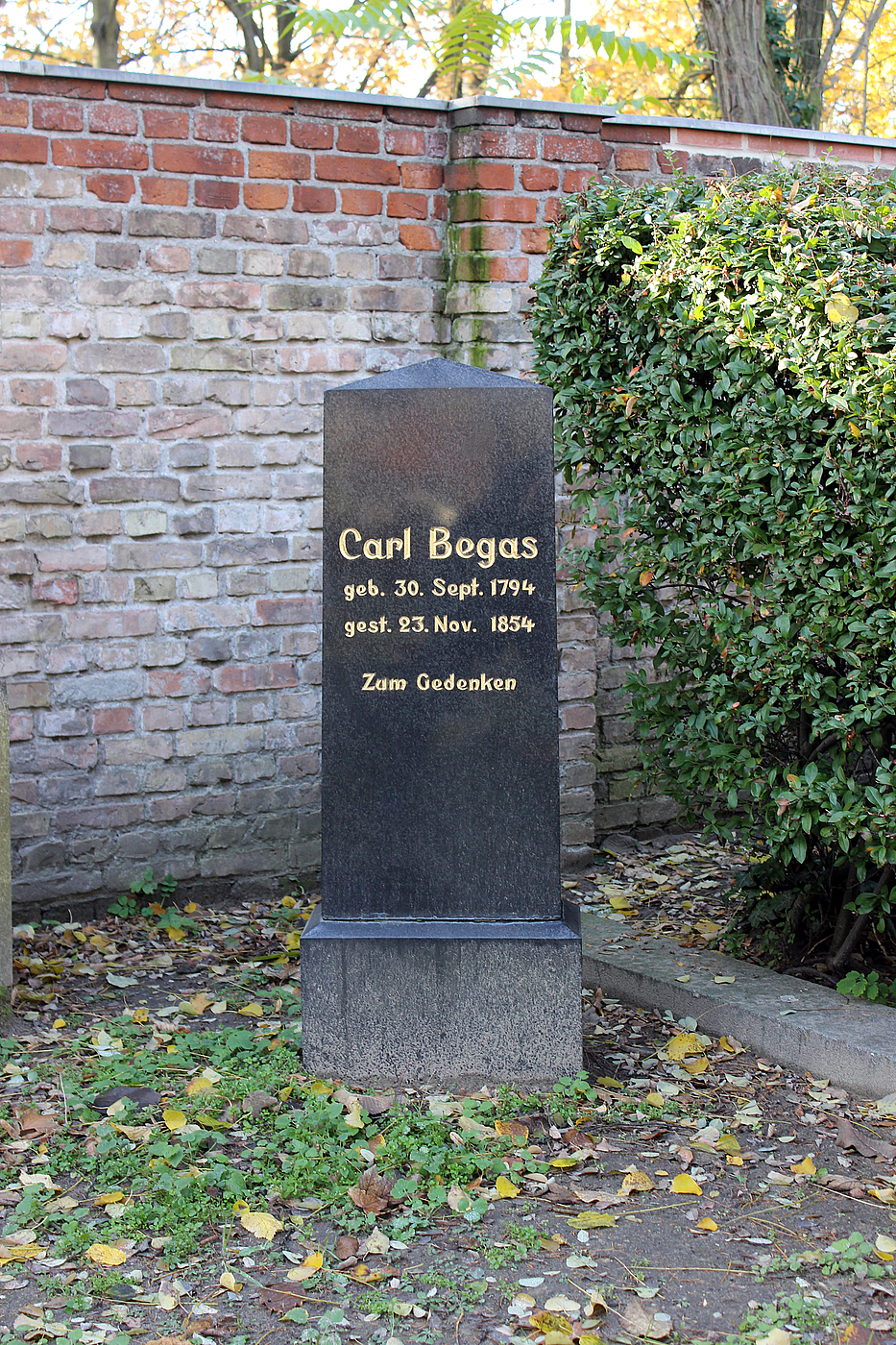 Carl Begas, gravmæle