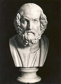 Bertel Thorvaldsen: Homer, c. 1805-1810, marmor, uvist opholdssted, foto 1927