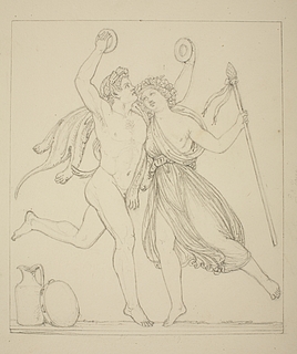 Satyr danser med en Bacchantinde
