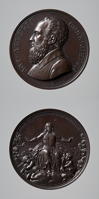 Medalje forside: Correggio. Medalje bagside: Kristus på regnbuen