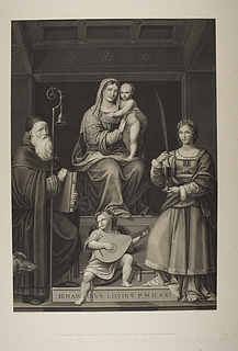 Maria med barnet mellem Sankt Antonius og Sankt Barbara