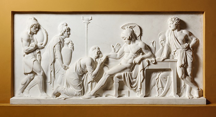 Priamos bønfalder Achilleus om Hektors lig