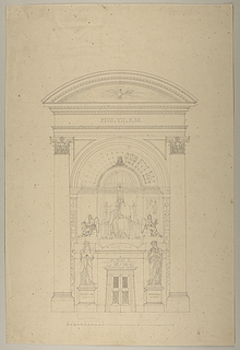 Opstillingsforslag for monument over Pius 7., opstalt