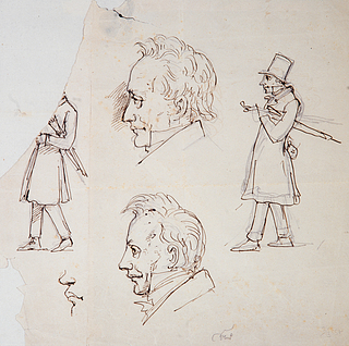 Wilhelm Marstrand: Sketches of Søren Kierkegaard and his father(?)