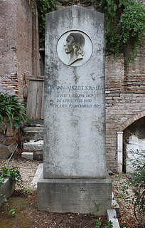 Gravmæle for J.A. Krafft, Cimitero Acattolico