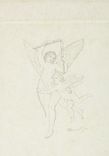 Bertel Thorvaldsen: Amor og Hymen, blyant på papir, 24 x 17,3 cm