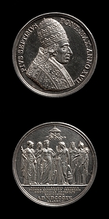 Medalje forside: Pius 7. Medalje bagside: Pontecorvo, Benevento, Bologna, Ferrara og Romagna