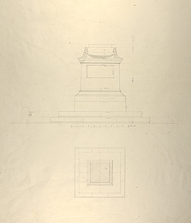 Sokkel til monument over Friedrich Schiller, grundplan og opstalt