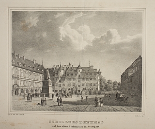 Monument over Friedrich Schiller i Stuttgart