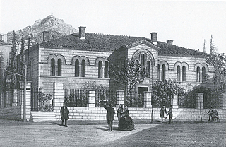 Marinos Papadopoulos-Vrestos: Øjenhospitalet, 1861 - Copyright tilhører Benaki Museet, Athen