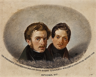 Portræt af to læger, Karl von Pfeuffer og Lorenz Melchior Geist