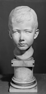 Ludvig Brandstrup: Mario Krohn som barn, ca. 1888, marmor, 30 cm, Statens Museum for Kunst inv.nr. KMS5303a